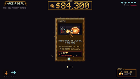 An Alloy card, Fuse Line, melted from Fireworks and Lance.